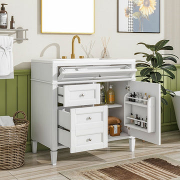 ClariSpring 36" Bathroom Vanity with Single Top Sink, Modern White